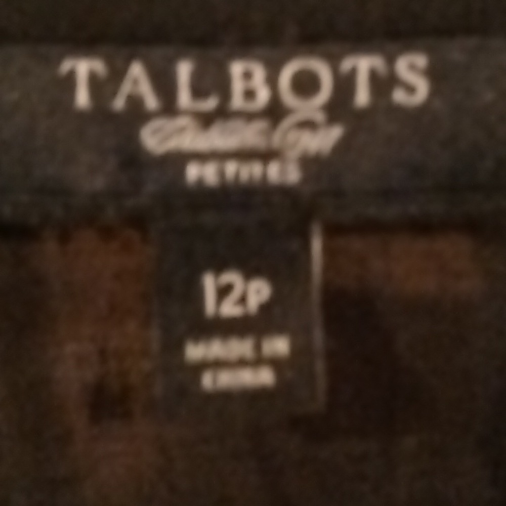 Talbots Black Pleated Front Rounded Neckline Blou… - image 1